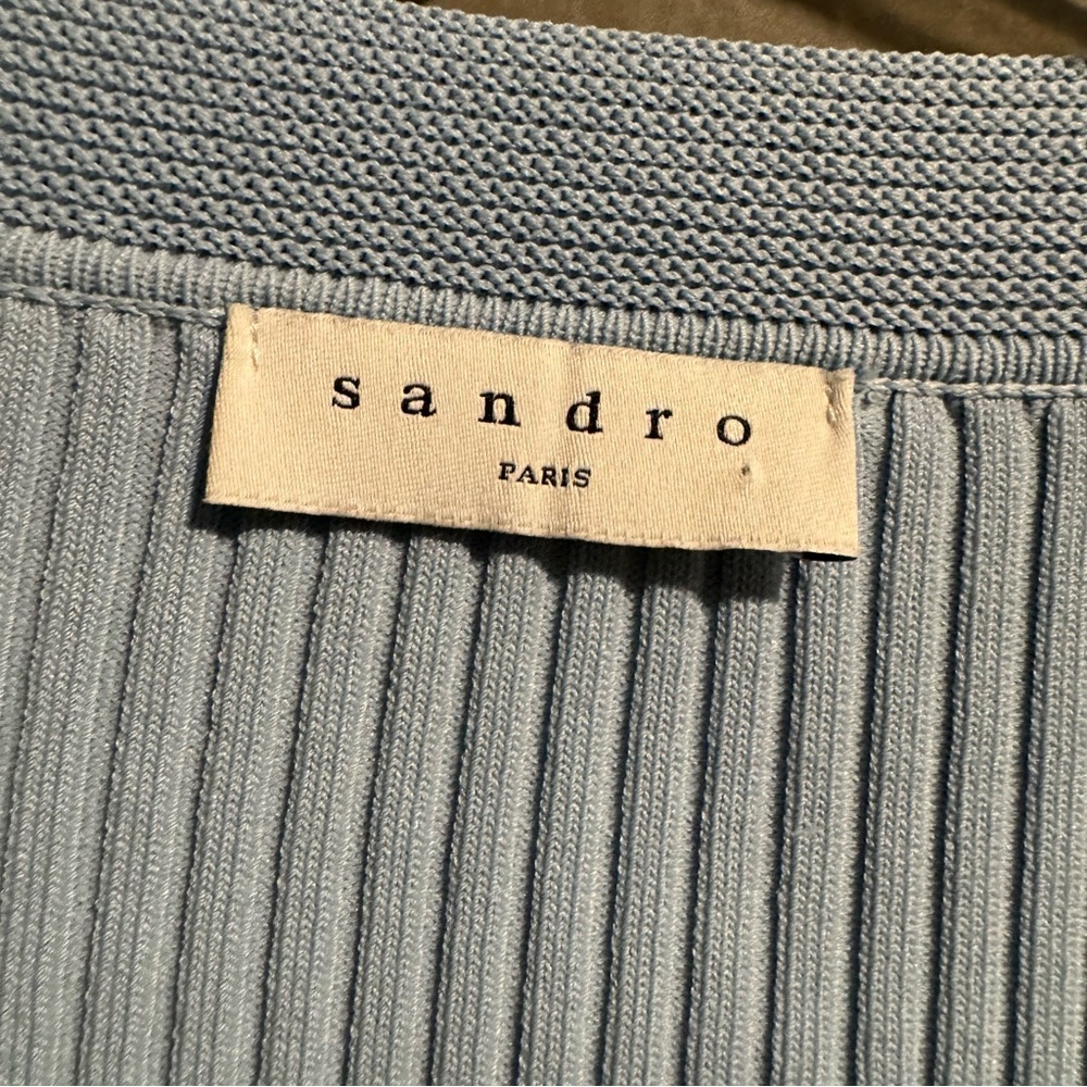Sandro Lace Up Knit Top Size 1 - Picture 4 of 5